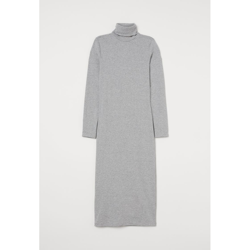 H&M Gray jersey turtleneck dress